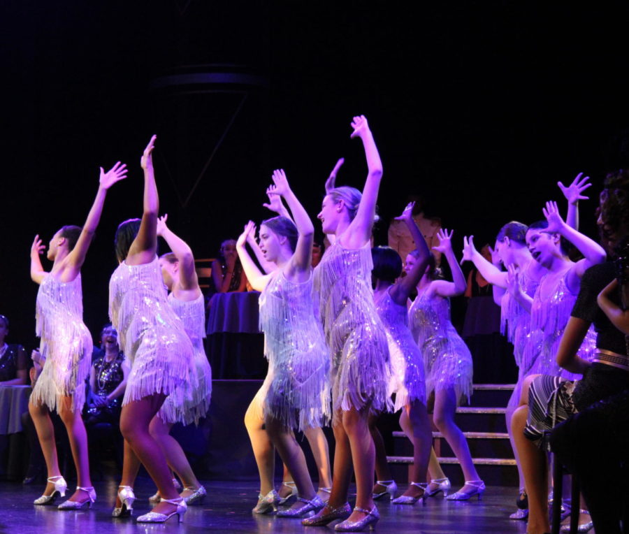 Performers danced and sang in flapper style dresses during one of their rehearsals on November 1.