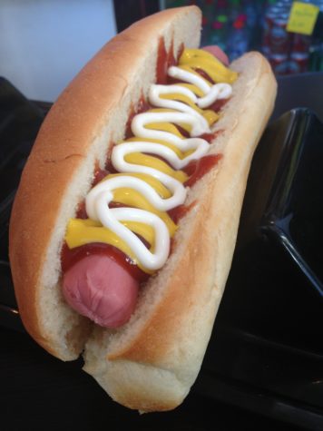Snack with sausage and bread