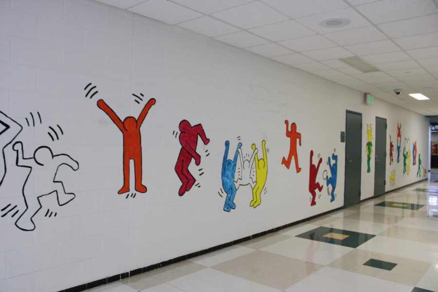 An image of the Haring mural in action! Photo By: Helena Zweig (May 8th)