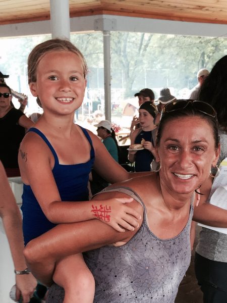 Baity Wagner with her mom at a summer swim meet in 2015.