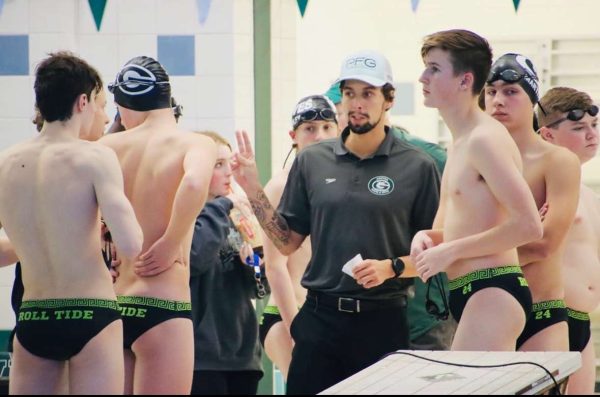 New head coach Nick Valice in action on the pool deck. 