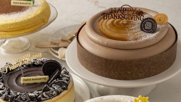 Photographed by Paris Baguette and presented on their website, the bakery’s specialty gourmet Thanksgiving Cakes are pictured.