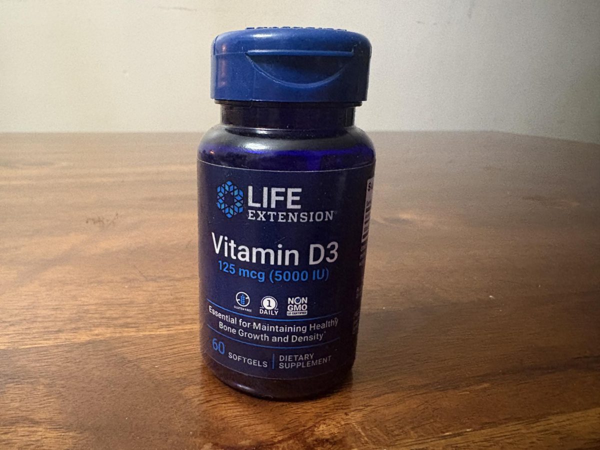 Photographed on April 3, 2025, a vitamin D supplement is pictured on a table. This is an example of a supplement is pictured on a table. This is an example of a supplement that people with SAD can opt to take to boost their serotonin levels — with the approval of a medical professional, of course.