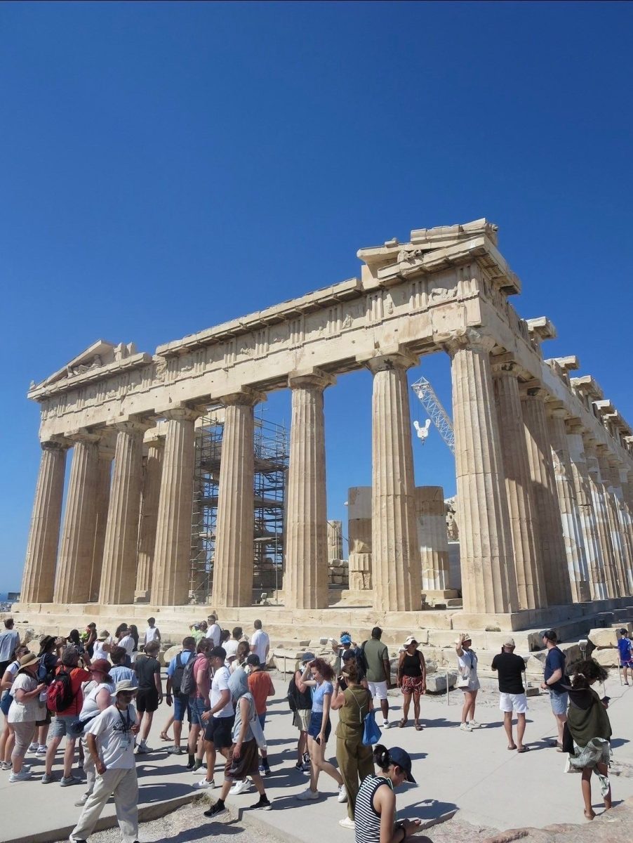 The Parthenon in Acropolis, Greece, a popular tourist destination.