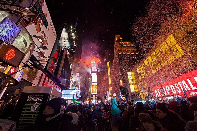Times Square in New York City, the most popular place to be on New Years Eve in the United States. The tradition of the ball drop dates back to 1907.

(Source via Wiki Commons)
