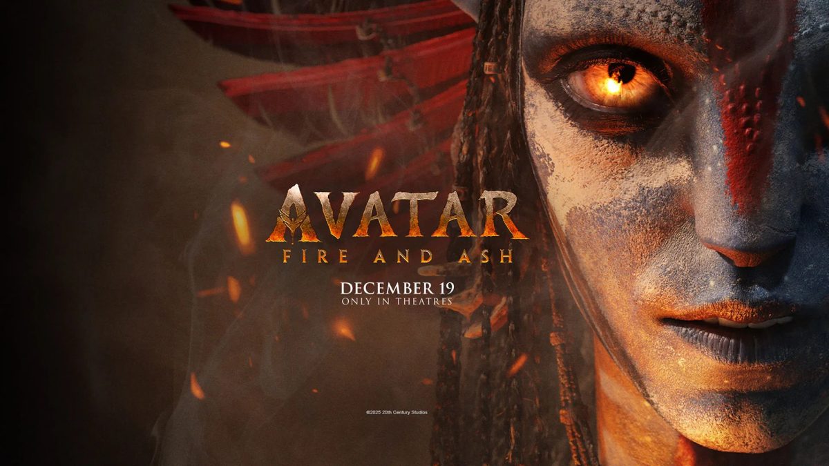 The "Avatar: Fire and Ash" movie poster.