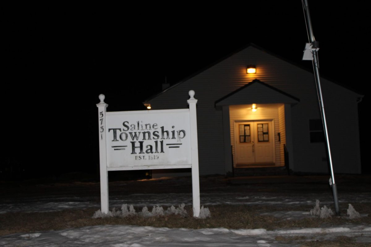 The Saline Township Hall on the night of Feb. 11, 2026. Photo by Dane Dimmer